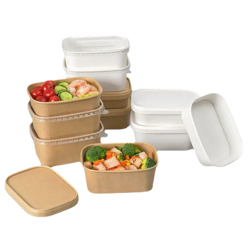 OEM ODM Take Away rettangolo contenitore quadrato insalata Snack Box Bowl