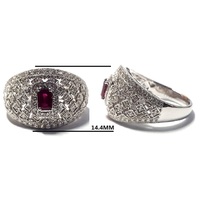 Bague antique en or blanc 18 carats avec de vrais diamants, émeraude et rubis, bijoux africains vintage pour femmes, cadeau de mariage