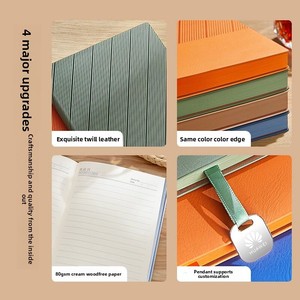 Set de Regalo de Cuaderno de Negocios de Alta Gama Personalizado, con Cubierta de PU, Encuadernación con Hilo de Papel Dowling, para Reuniones, <span class=keywords><strong>Día</strong></span> del Maestro, Escuela - Product Image 4
