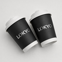 Gobelets en papier à double paroi LOKYO avec estampage or et argent, 6oz, 8oz, 10oz, 12oz, personnalisables, de qualité alimentaire