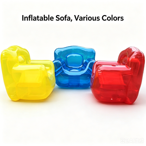 Transparent <b>Inflatable</b> Air <b>Sofa</b> PVC Lounge Chair Portable Seat for Indoor Outdoor Camping - Product Image 3
