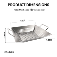 Panier de cuisson pour légumes en acier inoxydable personnalisé avec trous de drainage, fabrication directe usine