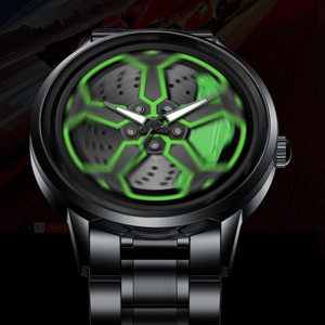 Montre-bracelet robuste pour homme, style mécanique, cadran disque de frein, boîtier noir, mouvement à quartz, montre de sport - Product Image 5