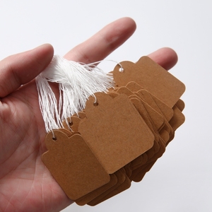 100psc Kraft Giấy Giá nhãn hiển thị treo tag chuỗi cho sản phẩm đồ trang sức quần áo thẻ - Product Image 5