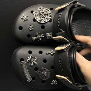 Boucle décorative en métal en forme de croix pour accessoires de bricolage de chaussures <span class=keywords><strong>Crocs</strong></span> de style rétro, accessoires de bricolage pour chaussures Chrome Heartt - Product Image 3