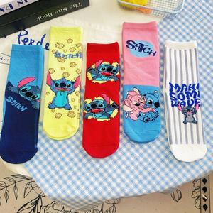 ถุงเท้าการ์ตูนลายสติทช์ ความยาวครึ่งน่อง สำหรับผู้หญิง ระบายอากาศได้ดี ลายอนิเมะ ไซส์เยาวชน - Product Image 5