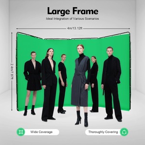 Großer grüner Bildschirm hintergrund mit Ständer 13.12 X7.87ft Verstellbarer Fotografie-Hintergrund-Stütz ständer für Studio-Video aufnahmen - Product Image 4