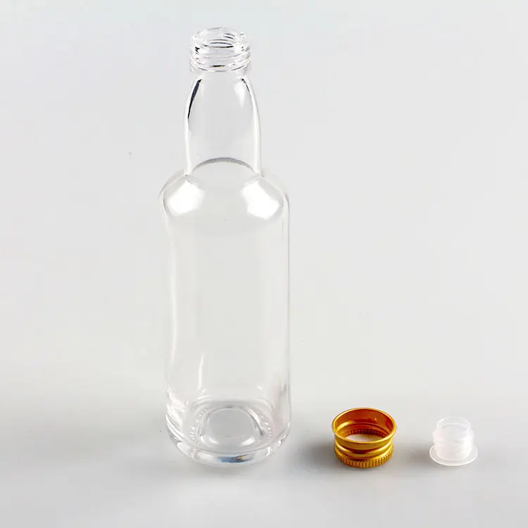 Bottiglia di tequila vuota in vetro trasparente da 100ml con tappo a vite