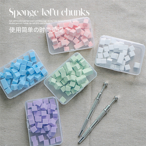 Éponge triangulaire lavable sans latex pour maquillage bébé, en matériau sain, étiquetée, format voyage, petite forme triangulaire/carrée pour poudre - Product Image 6