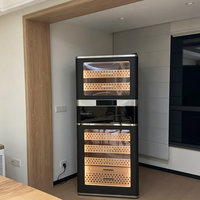 Armoire à cigares verticale grande capacité à double compartiment en bois de cèdre