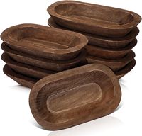 Bol en bois d'acacia long artisanal pour bougies, bols vides en bois rustique en gros pour la fabrication de bougies