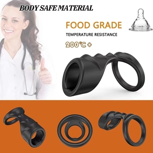 Anillos para Pene Reutilizables, Extensor de Pene, Retrasa la Eyaculación, Condón para Pene, Sin Vibrador, Juguetes Sexuales para Hombres - Product Image 2