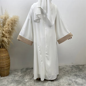 Abaya Longue Style Musulman Caftan Couleur Unie Ample Grande Taille Caftan Musulman pour Femme Robe Abaya Fermée - Product Image 6