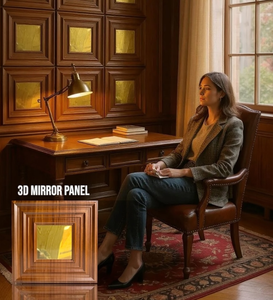 Hiện đại Gương 3D tấm Tường PVC Vàng nhựa ốp tường - Product Image 4