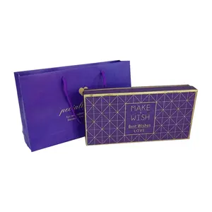 Hard Cardboard Paper Purple Color Printing Chocolate Boxes Anniversary Sweet Gift Chocolate Box Gift Box Set for Gift Giving