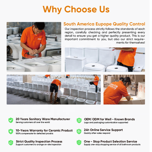 Inodoro contemporáneo de suelo con descarga por arrastre, sin borde, con esmalte antibacteriano, cerámica de fácil limpieza, de dos piezas. - Product Image 3