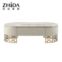 Ensemble de table basse en acier inoxydable de luxe de lumière de Offre Spéciale pour le salon de villa