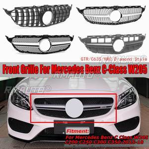 Parrilla Delantera Superior Negra/Plateada para Mercedes Benz Clase C W205 C200 C250 C300 C350 2015-2018 - Product Image 1