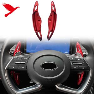 Para <span class=keywords><strong>Hyundai</strong></span> <span class=keywords><strong>Tucson</strong></span> <span class=keywords><strong>2022</strong></span>-2025 accesorios de coche volante DSG paletas de cambio extensión de palanca de cambios aleación de aluminio <span class=keywords><strong>Rojo</strong></span> 2 uds - Product Image 1