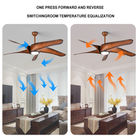Ventilateur de plafond moderne de grande taille de haute qualité, ventilateur de plafond géant en bois avec éclairage LED, caméra cachée