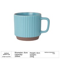 Mug en céramique gaufré à nervures verticales, en grès émaillé coloré, tons Morandi, pour couples, tasse à café domestique, Liling Hunan