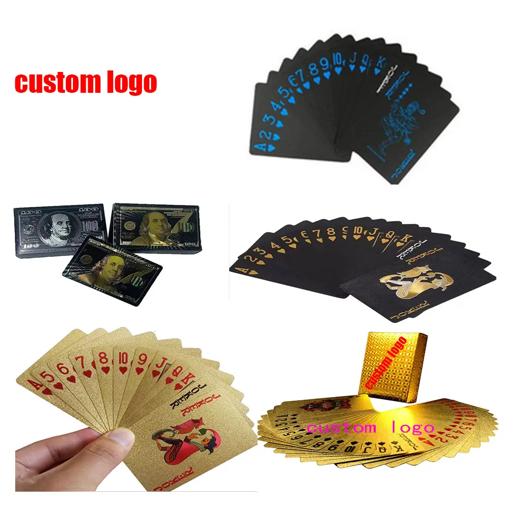 Rosso di alta qualità in plastica 100% Pvc Texas carte da Poker impermeabile nero opaco smalto smalto personalizzato gioco da tavolo Pokercard carte da gioco