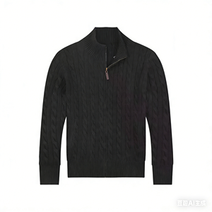 Suéter de Punto para Hombre, Estilo Polo, Bordado, de Algodón de Lujo, con Cierre Completo, Casual, Personalizado, Estilo <span class=keywords><strong>Ralph</strong></span> <span class=keywords><strong>Lauren</strong></span> - Product Image 4