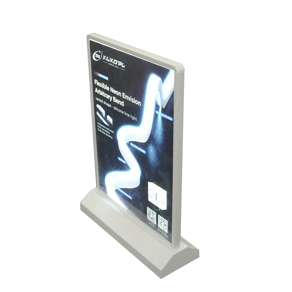 चार्जेबल A4 LED स्नैप फ्रेम लाइट बॉक्स डेस्कटॉप पोस्टर बैनर डिस्प्ले बैकलिट LED लाइट बॉक्स साइन डबल साइड लाइटिंग