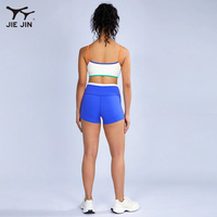 JIEJIN Short de yoga violet en nylon/élasthanne/lifting des fesses sans couture avant avec logo personnalisé pour femmes