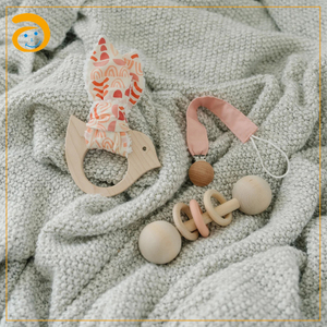 <span class=keywords><strong>Baby</strong></span> soothe conjunto de brinquedo infantil, conjunto de brinquedos de madeira saliva, cobertor de toalha e orelha para presente de 100% algodão natural para chá de bebê - Product Image 6