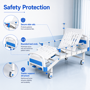 Letto Ospedaliero Manuale Premium con Schienale Reclinabile a 70 Gradi per Ospedali Comunitari - Product Image 5