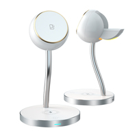Support de chargeur rapide sans fil multifonction 15W Station de chargeur sans fil 3 en 1 avec lampe LED