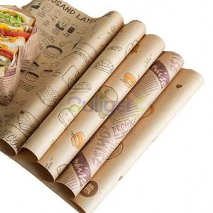 Custom Logo Printing Hamburger Packaging Grease Proof Tissue <b>Paper</b> Sandwich <b>Wrapping</b> Deli <b>Paper</b> Shawarma <b>Food</b> Grade Wax <b>Paper</b> - Product Image 1