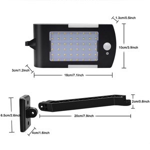 54 LED Lampe Solaire Sans Fil Avec Trois Modes Lumineuse Solaire Etanche D'extérieur Éclairage De Sécurité Pour La Maison Mur Rue Cour Jardin - Product Image 2