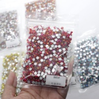 SS6 8 10 12 16 20 30 Kristal Flat Back Non Hotfix Berlapis Warna AB untuk Dekorasi DIY