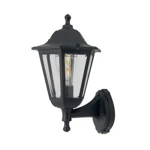 E27 vintage antique anti-rust black plastic waterproof external barn front door outdoor lantern wall mount light