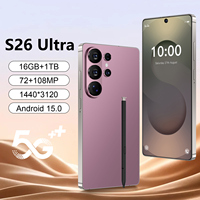 S26 Ultra Desbloqueado, 78+108MP, Doble SIM, Doble Modo de Espera, 16G+1TG, Teléfono Inteligente Económico de 7.3 Pulgadas, Android 15