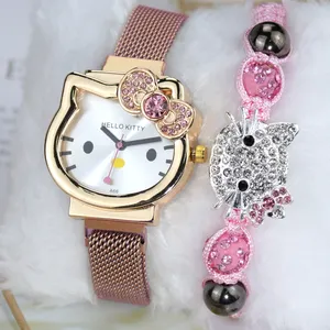 6041 Dropshipping Enfants Montre enfants montre + bracelet ensemble Magnétique ceinture montre pour enfant fille montre-bracelet Meilleur cadeau d'anniversaire