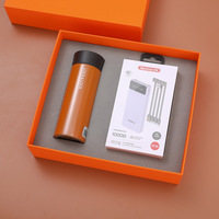 Termo con Logotipo Personalizado, Tapa con Cierre y Banco de Energía Portátil, Juego de 2 Piezas, Regalo Promocional Corporativo Ejecutivo