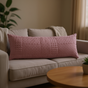 Almohada Decorativa Acolchada Rectangular Vianney Blush de 47 cm, Estilo Minimalista, Color Sólido, Relleno Textil - Product Image 2