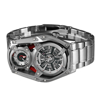 Mouvement à quartz japonais PC10 + montre de luxe à mouvement automatique chinois Montres personnalisées lumineuses Montres mécaniques à double roue