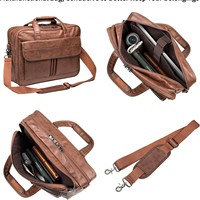 2025 Vintage haute qualité en cuir PU hommes affaires mallette pour ordinateur portable grande capacité sac souple Logo personnalisé étanche caractéristique