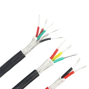 SY YGZP 4*1.0mm2 32/0.20mm TPC Conductor Silicone Tinned Copper Braided Multi Strand Flexible Armoured Cable 4 Core