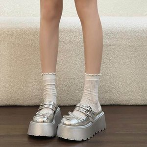 2026 New Women <b>Closed</b>‑Toe <b>Mules</b> Fashion Double‑Buckle Thin Bow Platform Anti‑Slip Height Increasing Slippers - Product Image 2