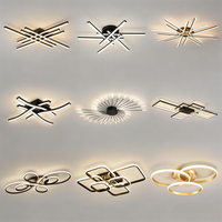 Luces de Techo LED Cuadradas Modernas para Dormitorio, Iluminación Decorativa para Interiores, Lámpara de Techo LED Regulable de Metal