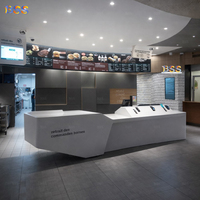 Comptoir de bar pour poulet frit, design moderne, vente en gros, surface solide, comptoir à hamburgers personnalisé, design moderne, comptoir de bar pour restaurant et restauration rapide