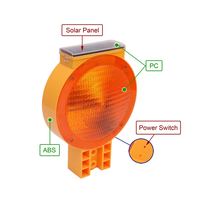 Lampe solaire transparente à LED en ambre, éclairage d'avertissement de la route, 932, bon marché