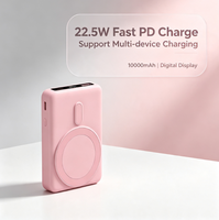 Batterie externe magnétique sans fil 10000mAh ultra portable avec câble, affichage LED, charge rapide PD 15W, vente en gros directe usine