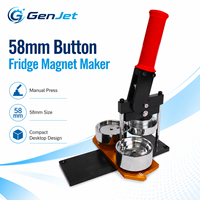 Machine à badges rotative manuelle Hot GenJet 58 mm avec moule métallique pour la création de badges personnalisés, aimants de réfrigérateur, miroirs et porte-clés