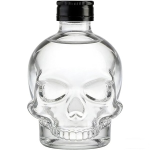 Fabricant fiable - <span class=keywords><strong>Bouteille</strong></span> en verre en forme <span class=keywords><strong>de</strong></span> crâne <span class=keywords><strong>avec</strong></span> bouchon et impression sérigraphiée pour le brandy, la tequila et le vin - Product Image 3